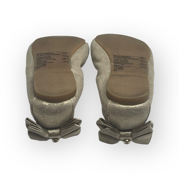 new Sam Edelman ❤︎ Bow Back Mary Jane Ballet Flats ❤︎ Glittery Gold ❤︎ 6 EU 22 - Picture 14 of 16